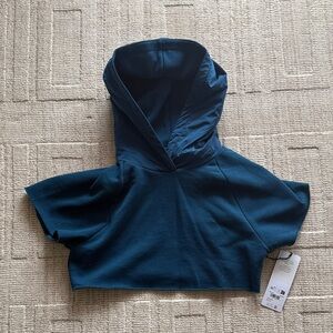 ALO Yoga Eclipse Blue Short Sleeve Hoodie